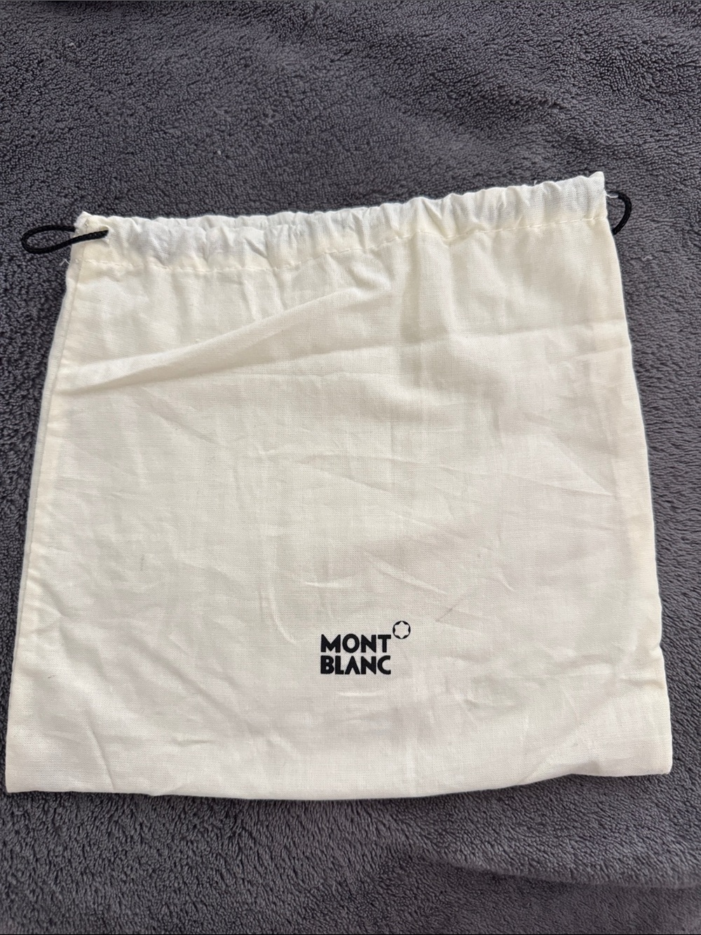 Montblanc Cream and Black Drawstring Pouch